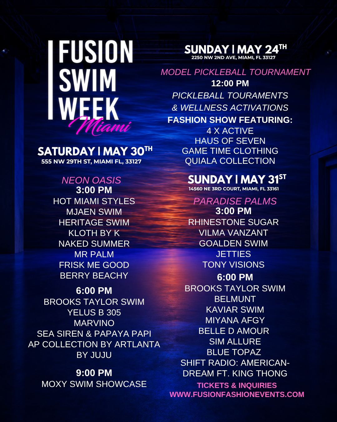 FUSION SWIM WEEK 2026 - NEON OASIS STUDIO SHOWS